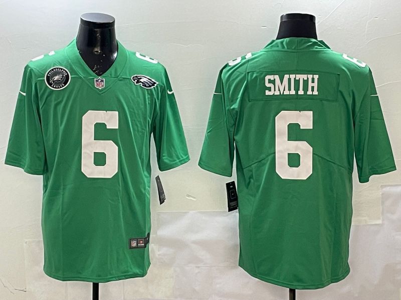 Men Philadelphia Eagles 6 Smith Green 2025 Nike Limited NFL Jersey style 6